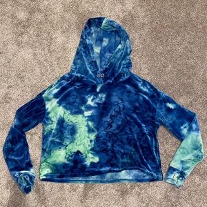 Eye Candy Girl's Soft Velvety Slightly Cropped Tie-Dye Hoodie